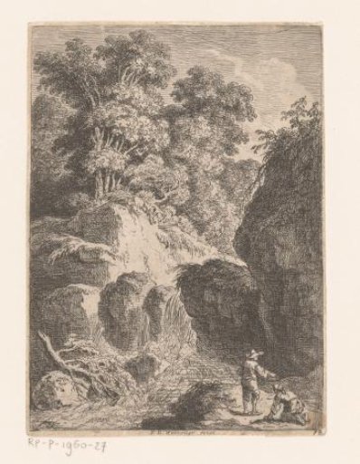 Rocky landscape with a waterfall