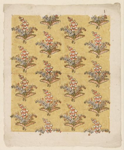Sheet with a Regularly Distributed Bush with Flowers