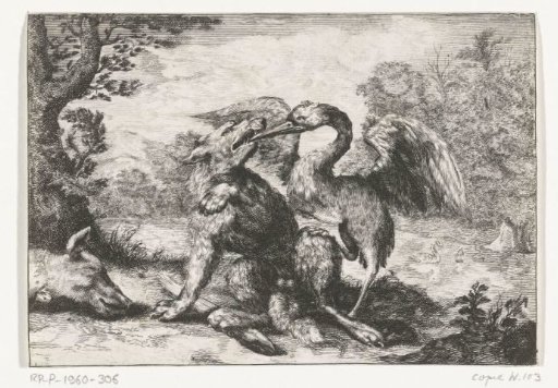 Wolf and crane