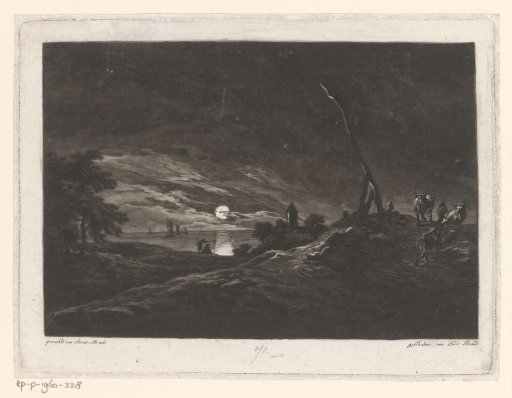 Coastal landscape by night