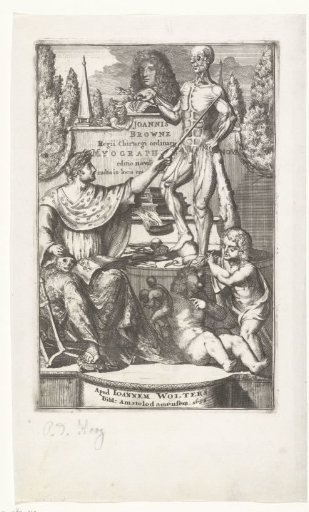 Title page for 'Myographia nova sive Musculorum omnium (...) accuratissima descriptio' by John Browne