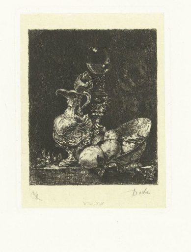 Still life with jug, roemer and bowl with lemons