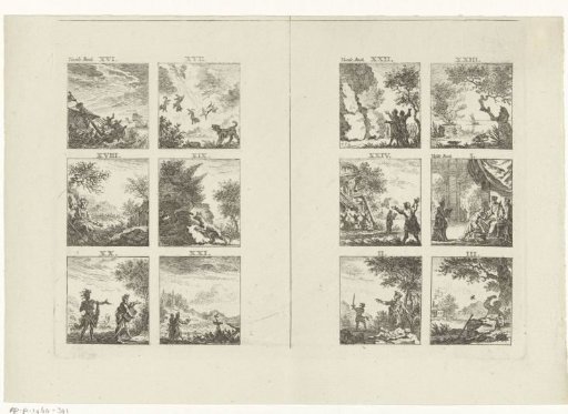 Twelve fable illustrations