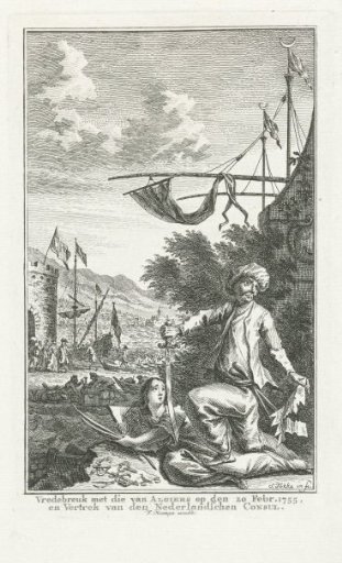 Allegory on the breach of peace with Algiers, 1755