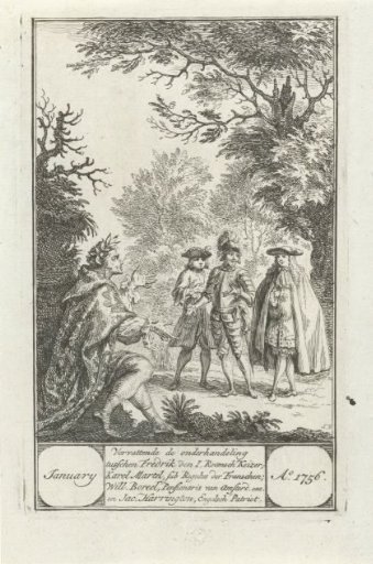 Four historical figures in conversation
