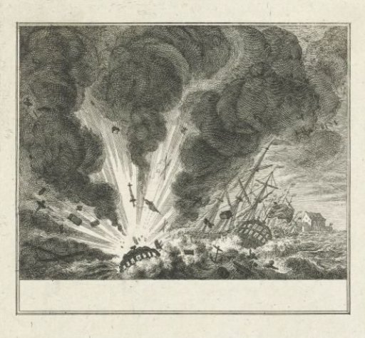 The explosion of the Dutch warship Alphen off Curaçao, 1778
