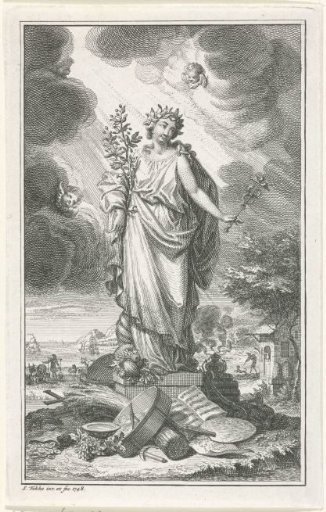 Peace with caduceus and olive branch