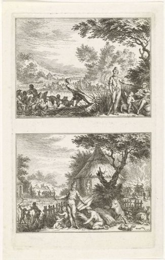 Batavians transported by boat / Batavian settlement
