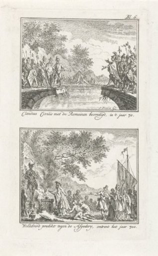 Civilis and Cerialis Negotiate on the Broken Bridge, 69-70, and Willibrord at a Non-Christian Sacrificial Ceremony, 700