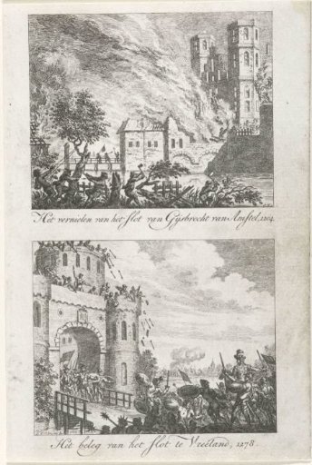 Destruction of the castle of Gijsbrecht II of Amstel, 1204, and siege of the castle Vreeland, 1278