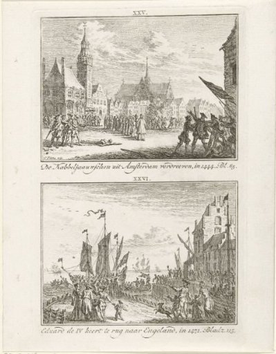 The Cod faction driven out of Amsterdam, 1444, and King Edward IV departs for England, 1471