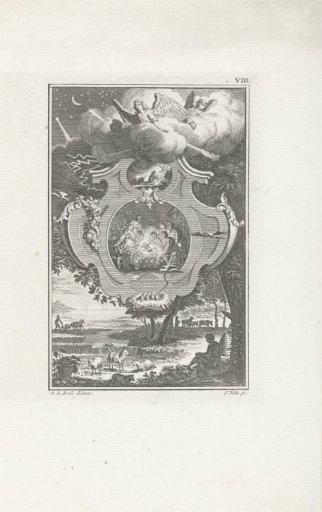 Cartouche with the Adoration of the Christ Child
