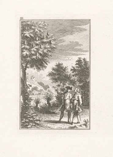 Two gentlemen examining a tree