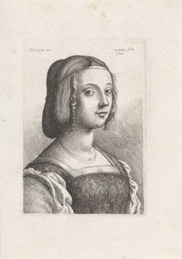 Portrait of a young woman with a hairnet