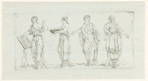 Four Roman figures