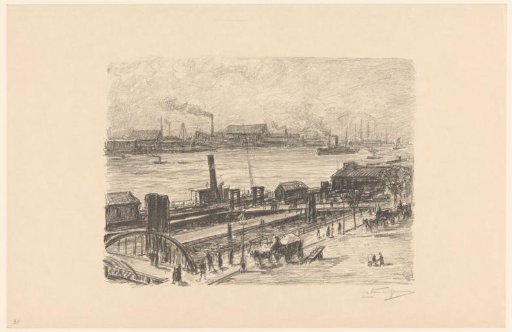 View of the St. Pauli Landing Bridges in Hamburg