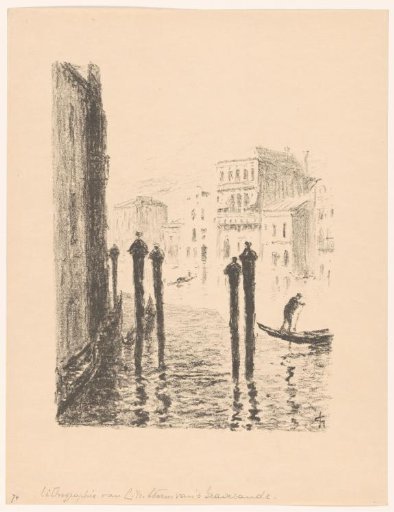 Canal with two gondolas in Venice