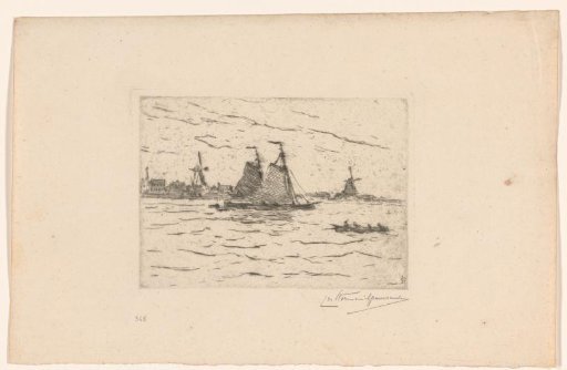 Sailing Boats on the Meuse near Dordrecht