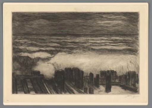 Sea with high waves