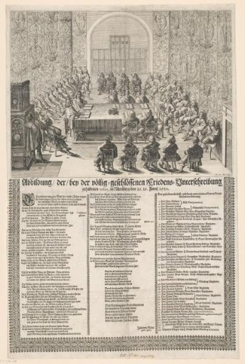 The conclusion of the final negotiations for the Peace of Westphalia in Nuremberg, 1650