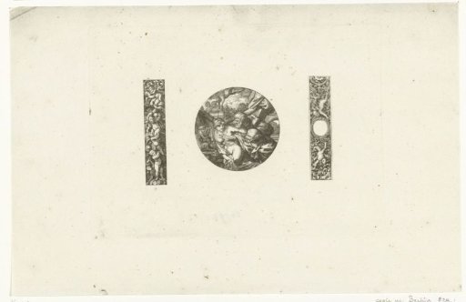 Clock case between two strips