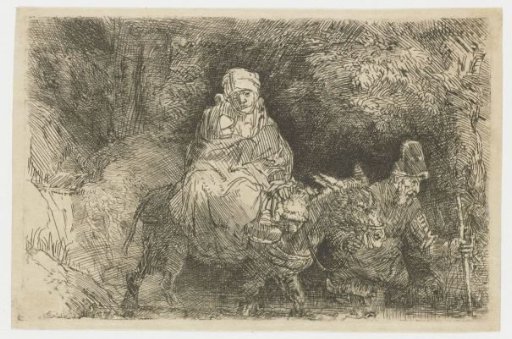 The flight into Egypt crossing a brook