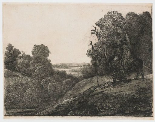 The flight into Egypt: altered plate from Seghers