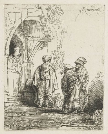 Three oriental figures