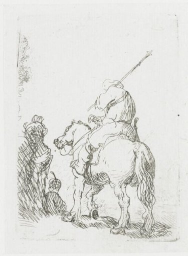 Turbaned soldier on horseback