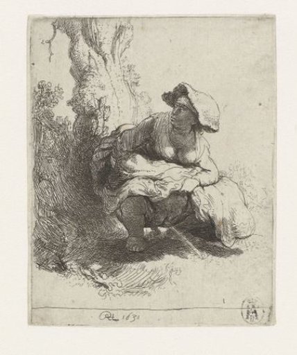 A Woman Making Water