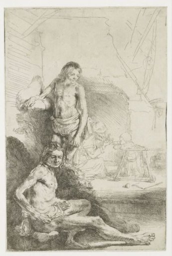 Male nude, seated and standing