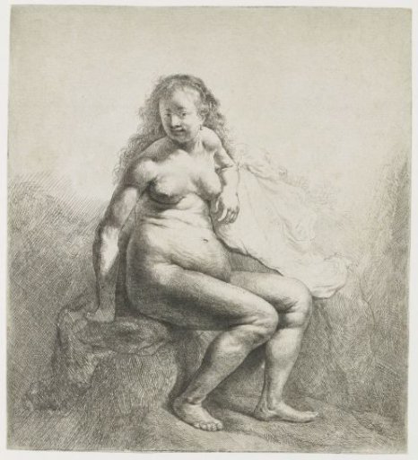 Naked woman on a mound