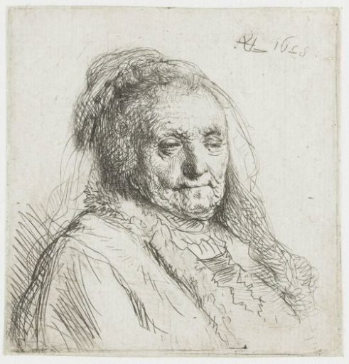 The artist's mother, head and bust: three quarters right