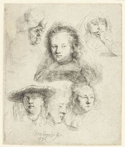 Studies of the Head of Saskia and Others