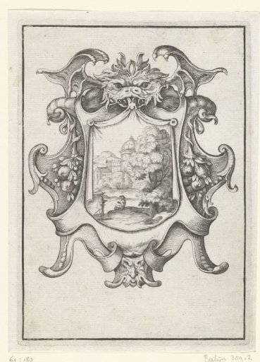 Cartouche with a dragon's head at the top