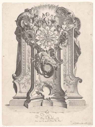 Pendulum clock with putti