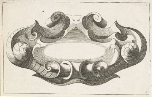 Horizontal cartouche with snail shells
