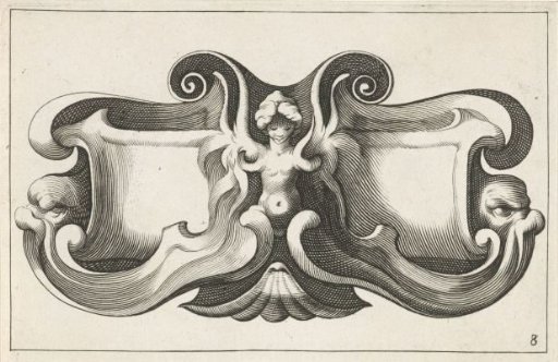 Horizontal cartouche with two square compartments