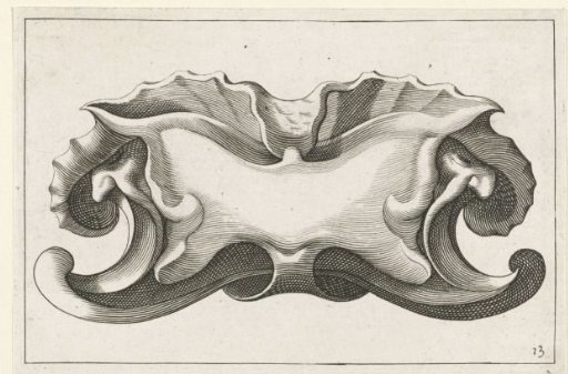 Horizontal cartouche with a ribbed top