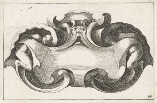 Horizontal cartouche with a mask