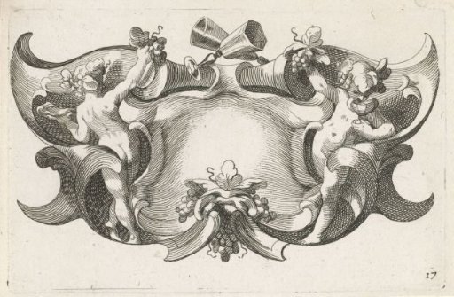 Horizontal cartouche with Bacchic children