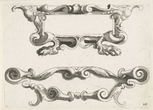 Two horizontal cartouches