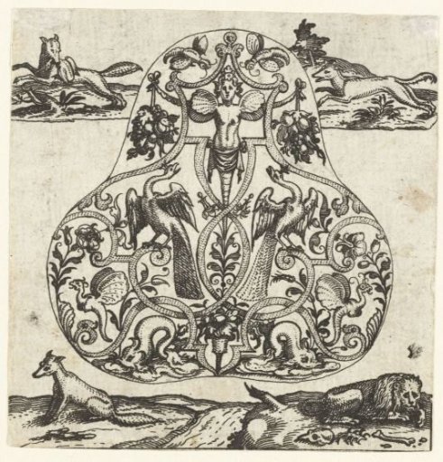 Pendant with a winged herm flanked by two peacocks
