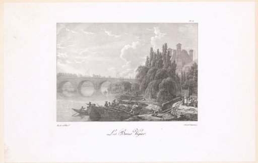 View of the Bains Vigier on the bank of the Seine in Paris
