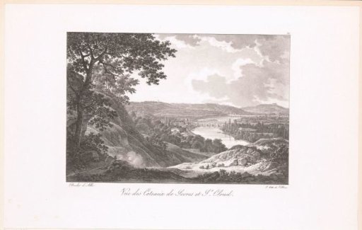 View of the hills of Sèvres, the Seine and Saint-Cloud