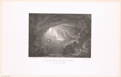 Staircase of the chalk quarries of Les Montalais
