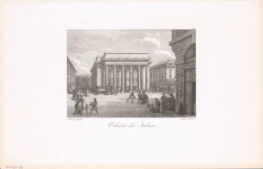 View of the Théâtre des Italiens on the Rue Favart in Paris