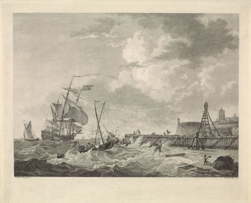 Ships off the coast at Harlingen