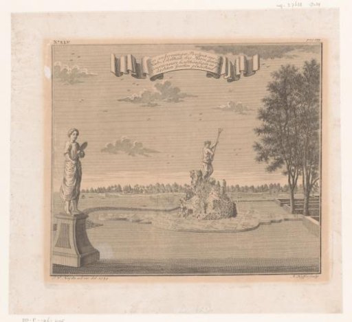 Statue of Neptune in the garden of the Governor's Palace in Batavia