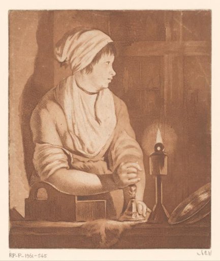 Woman by candlelight